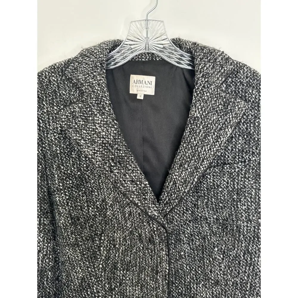 2004 Armani Collezioni Bouclé Sequin Blazer Italy Size medium